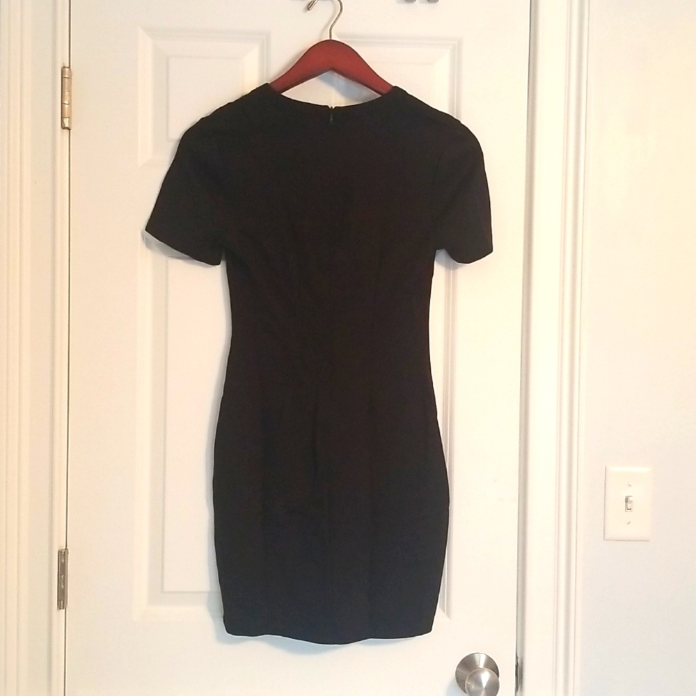 NWT Forever 21 Black Bodycon Dress, Size S, Lace Up Front - Picture 5 of 5